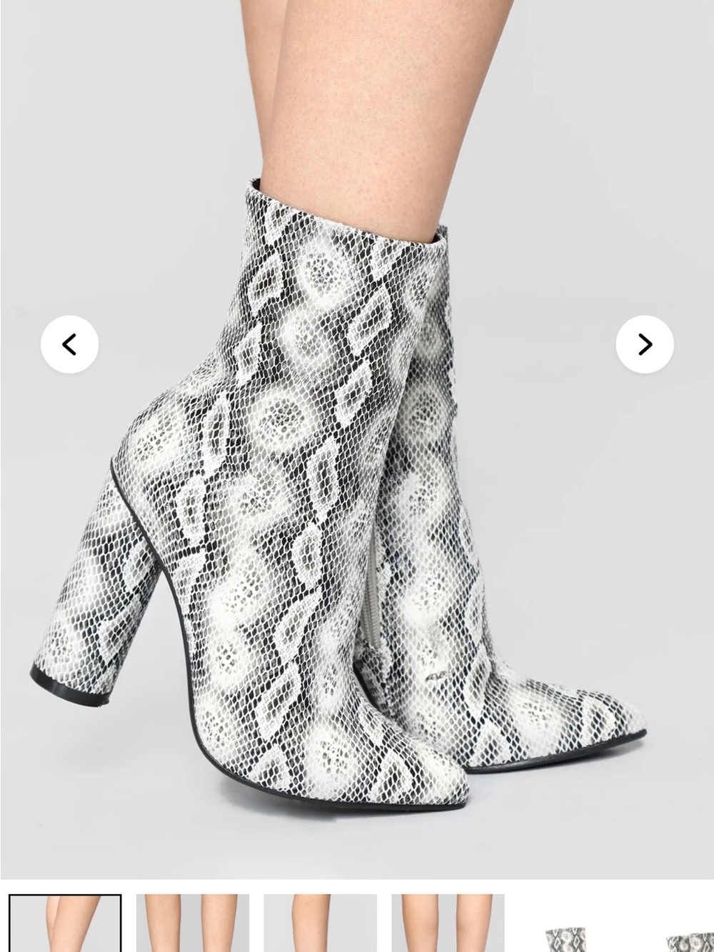 Snake-Print Boot in Black & White